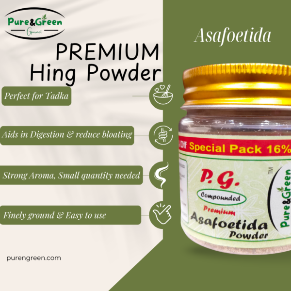 50 gm Pure Hing Powder | Pure&Green Gourmet Asafoetida Powder(Hing) | Strong Heeng Powder - Image 4