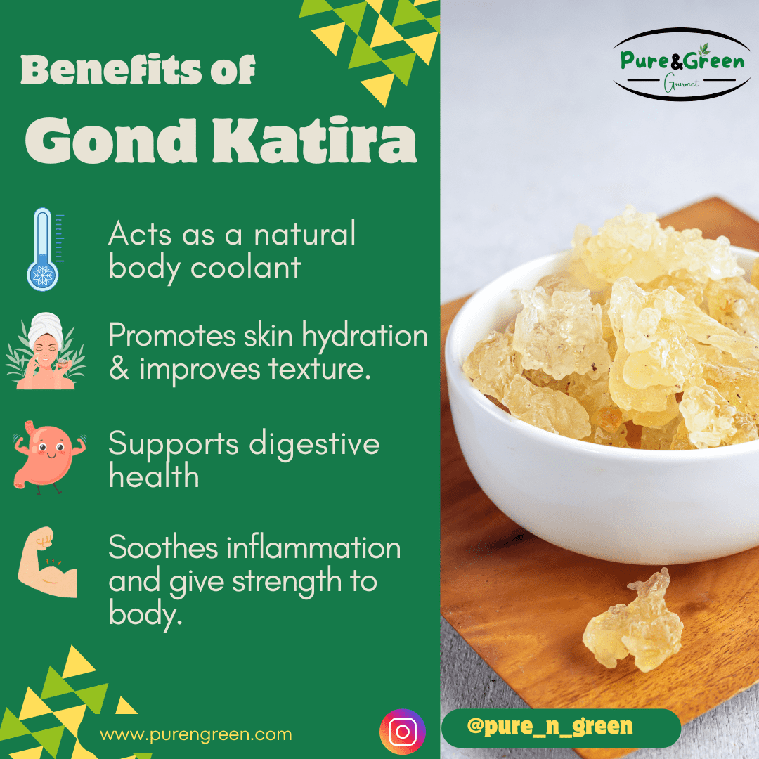 Pure&Green Gourmet's Gond Katira Pure (Edible Gum) - 200 grams | Tragacanth Gum | High Cooling Properties Herbal Food | Super Food - Image 3